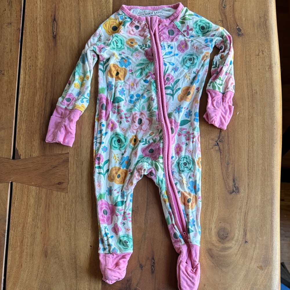 Caden Lane Pretty Poppies convertible footie